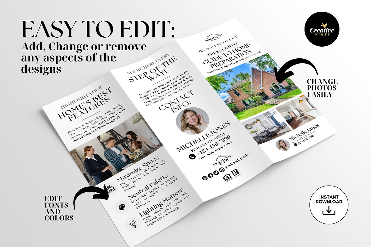 Real Estate Seller Prep Brochure, a Brochure Template by CreativeVinesStore (Photo 4 of 6)