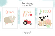 Kids Little Farm clipart & pattern, an Animal Illustration by ELFIVETROV DESIGN (Thumbnail 2 of 7)