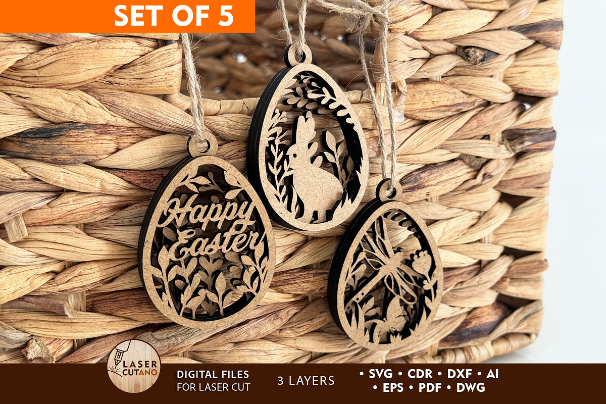 Easter Tags Bundle, Multilayer Files, a Templates & Theme by LaserCutano (Photo 1 of 8)