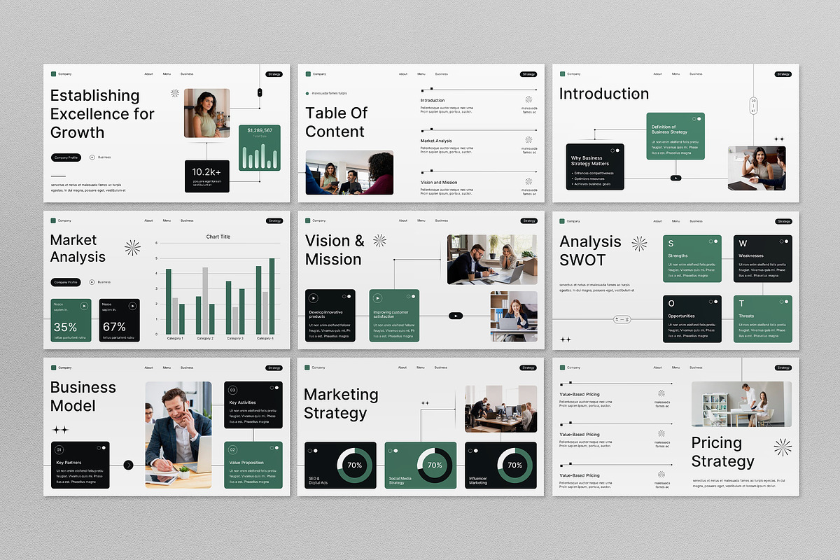 White Business Strategy Google Slide, a Presentation Template by graphicook (Photo 4 of 4)