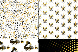 Black & Gold Unicorn Paper Pack