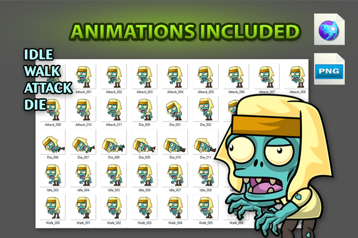 Egyptian Zombies Character Sprites, an Illustration by CreativeGameArt (Photo 2 of 4)