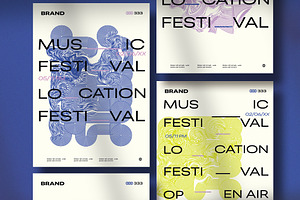 Music Festival Set, a Poster Template by wavebreak