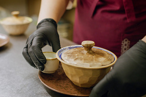 Serving food portion dish chef sauce, a Food & Drink Photo by Photo Drive Studio