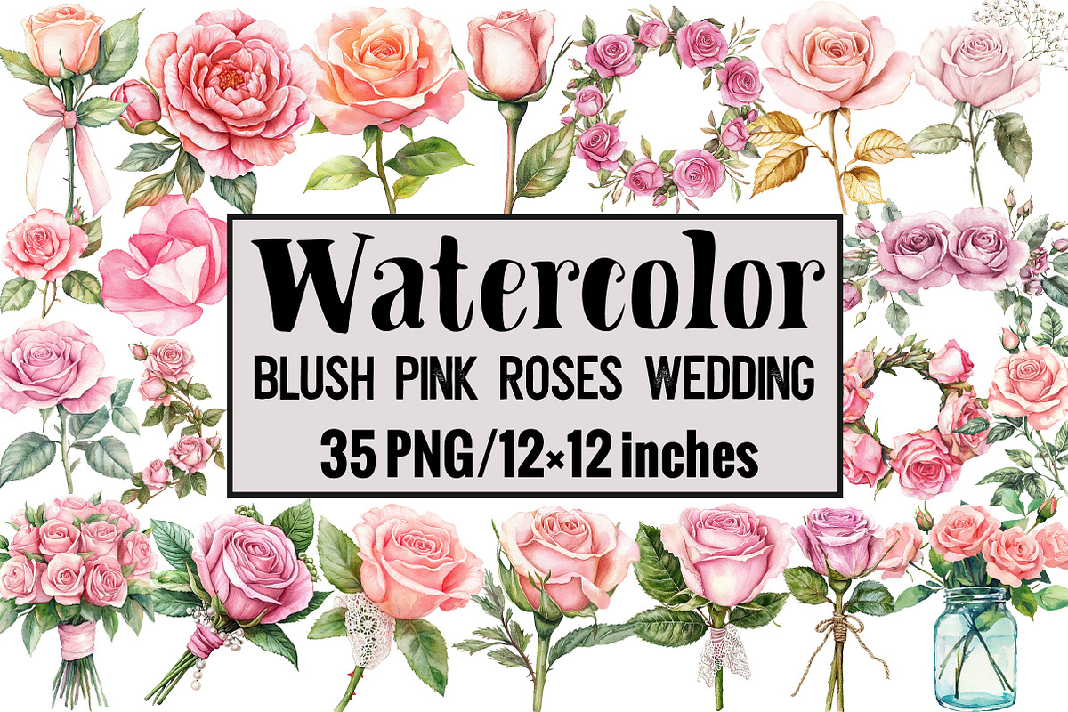Blush Pink Roses Wedding, an Illustration by Design Market (Photo 1 of 3)