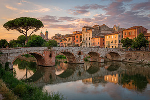 Sunset over Ponte di Pietra Verona I, a Photo by Pixeness Studio