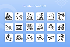 Winter Icons Set - Line