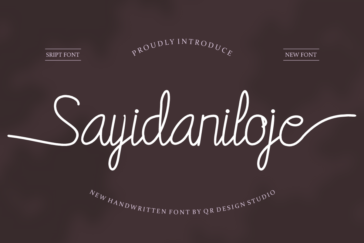 Sayidaniloje, a Handwritten Font by QR Design Studio (Photo 1 of 8)