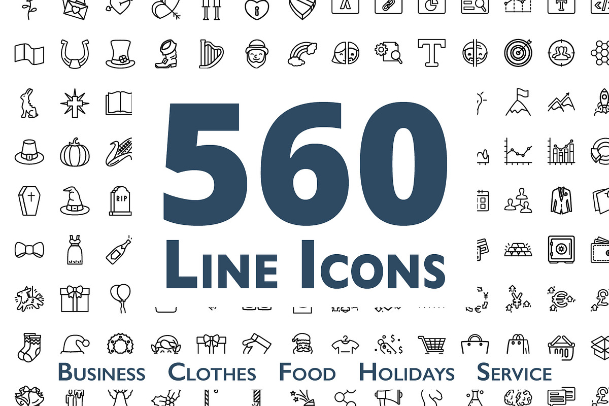 560 Line Icons, an Outline Icon by Maxim Cherednichenko (Photo 1 of 7)