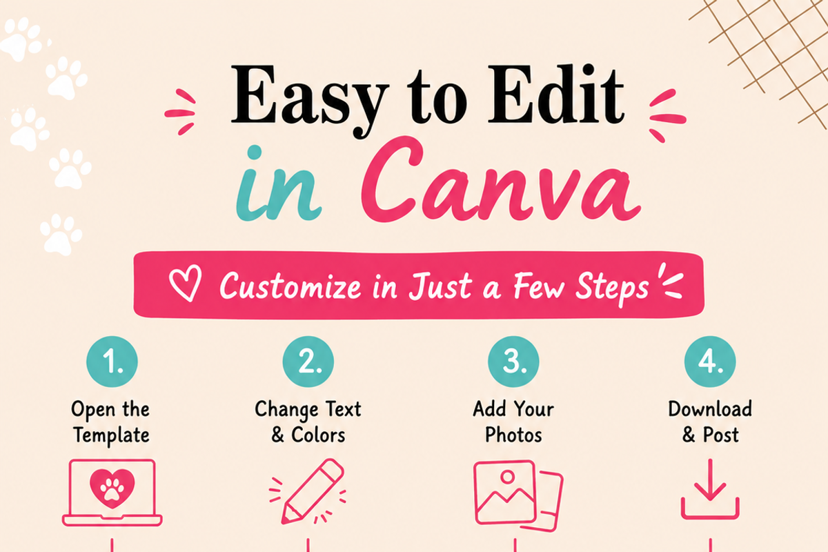 Pet Social Media Canva Templates, a Social Media Template by Local Marketing Templates (Photo 3 of 8)