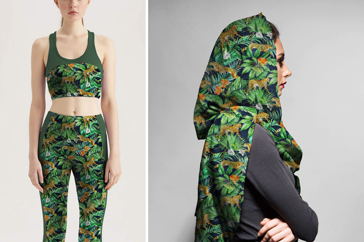 Watercolor Tropical Leopard Print, a Pattern Graphic by Gullenda (Photo 6 of 6)