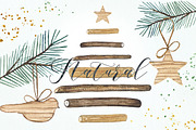 Natural winter. Watercolor clipart., an Illustration by LABFcreations (Thumbnail 2 of 7)