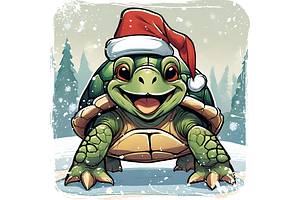 Animals At Christmas 1 - Turtle