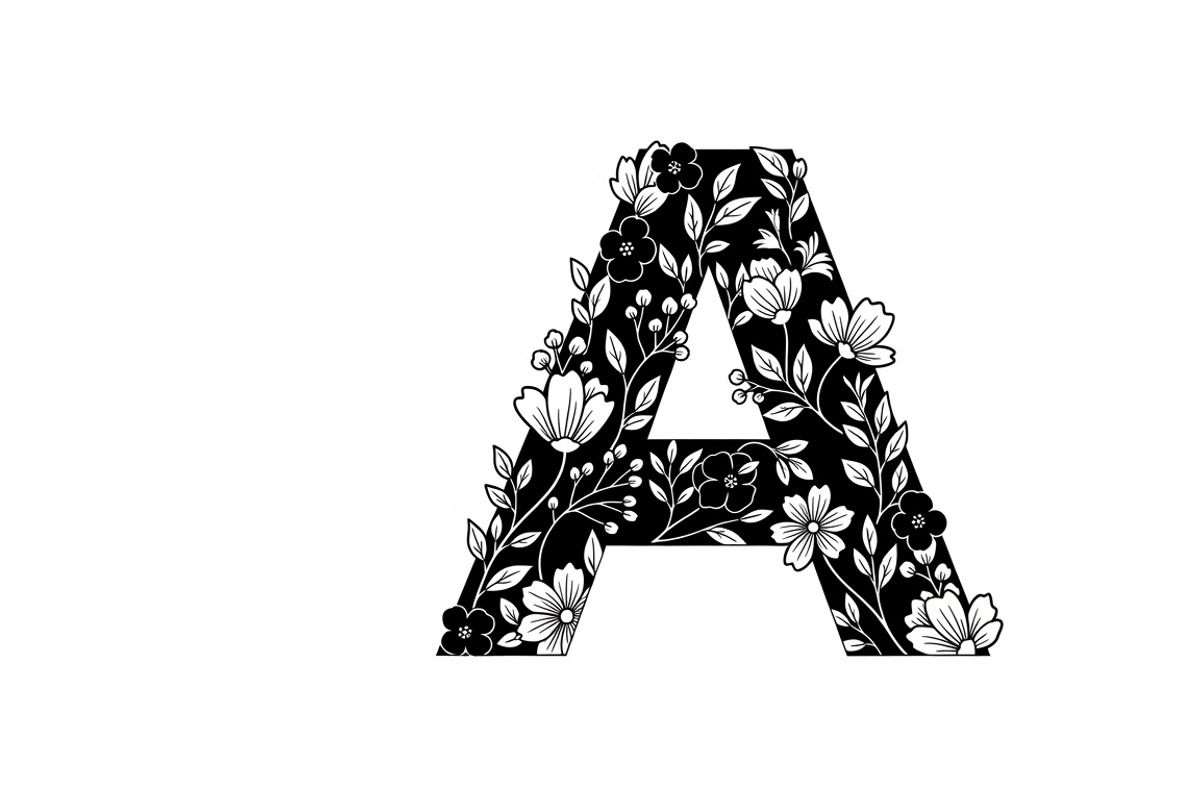 Beautiful flower alphabet set floral, an Illustration by Amazin_art (Photo 9 of 31)
