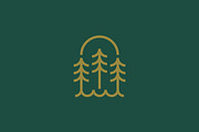 Pine Forest Arch Line Art Logo, a Branding & Logo Template by Signatoro (Thumbnail 1 of 3)