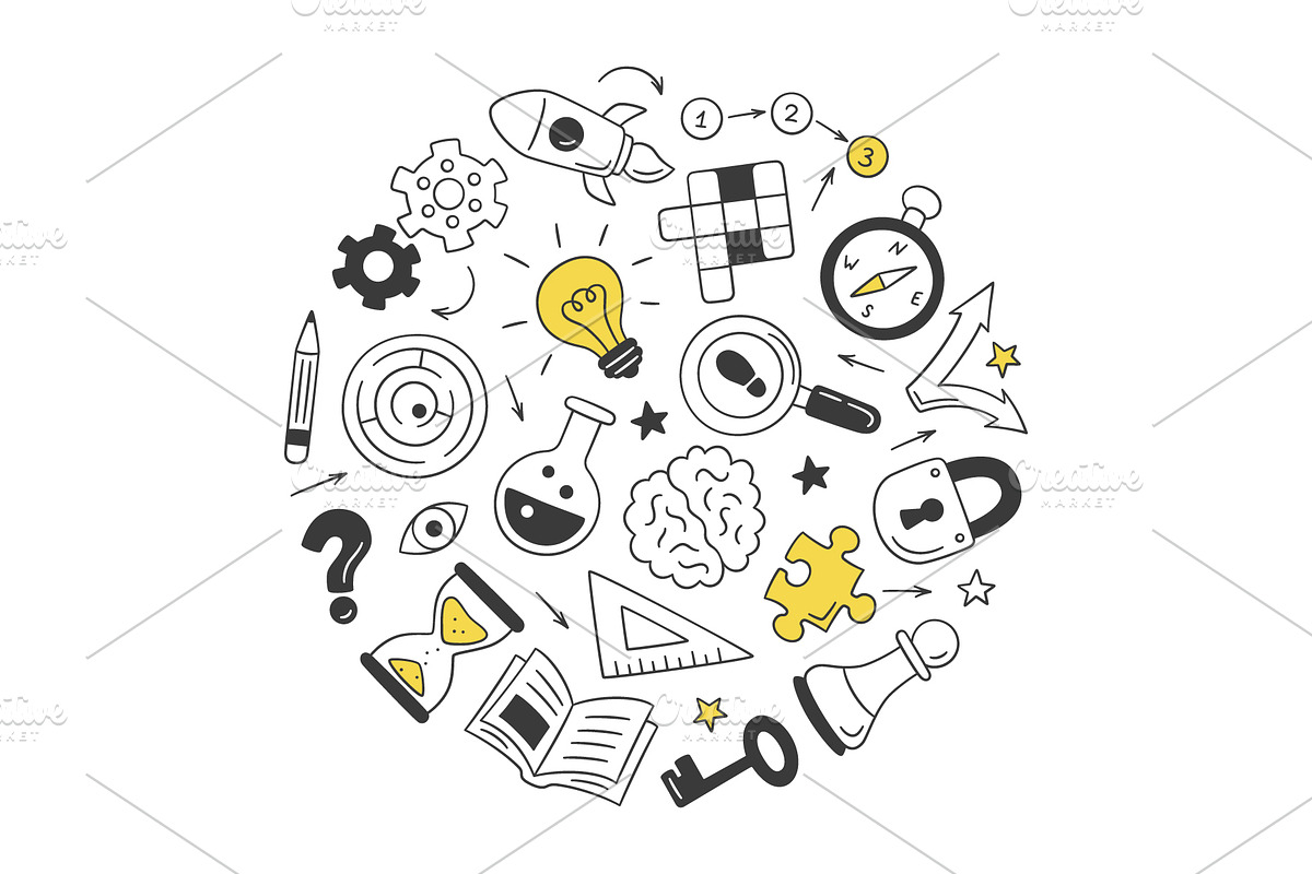 Riddles and Quizzes, an Education Illustration by Elena Pimukova (Photo 3 of 7)