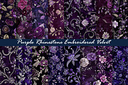 Purple Rhinestone Embroidered Velvet, a Texture Graphic by Dream Creation (Thumbnail 1 of 5)