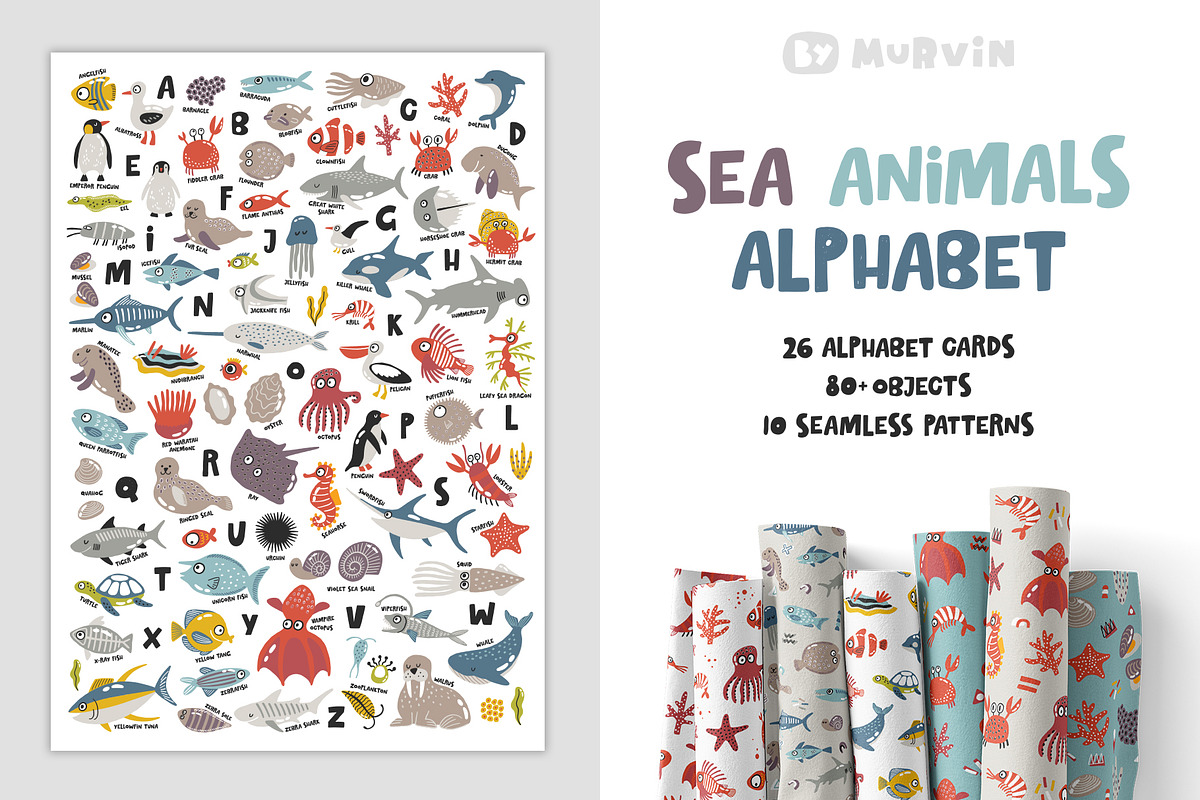 Sea animals alphabet, a Wallpaper Graphic by Murvin (Photo 1 of 7)