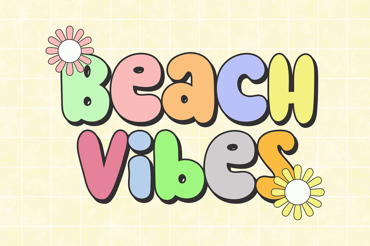 Summer Rainbow - Cute Display Font, a Handwritten Font by Airotype (Photo 2 of 10)