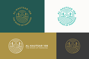 Nature Logo Badge River Sun Trees, a Branding & Logo Template by Signatoro