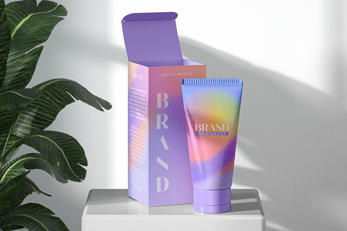 Cosmetic Cream Tube Packaging Mockup, a Packaging Mockup by Designer Dude