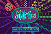 Procreate Stitch Embroidery BrushSet, a Brush Add-On by AlwaysBeColoring (Thumbnail 1 of 13)