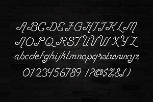 Cursive Neon Tubes Font