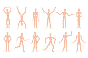 Wood man model. Wooden manikin in, an Object Illustration by LadadikArt