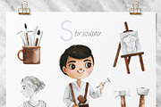 Cute Alphabet Professions. Part 2, an Object Graphic by Kate_Rina (Thumbnail 7 of 17)