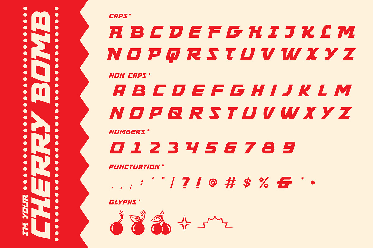 Cherry Bomb Display Font, a Font by Brethrendesignco (Photo 2 of 4)