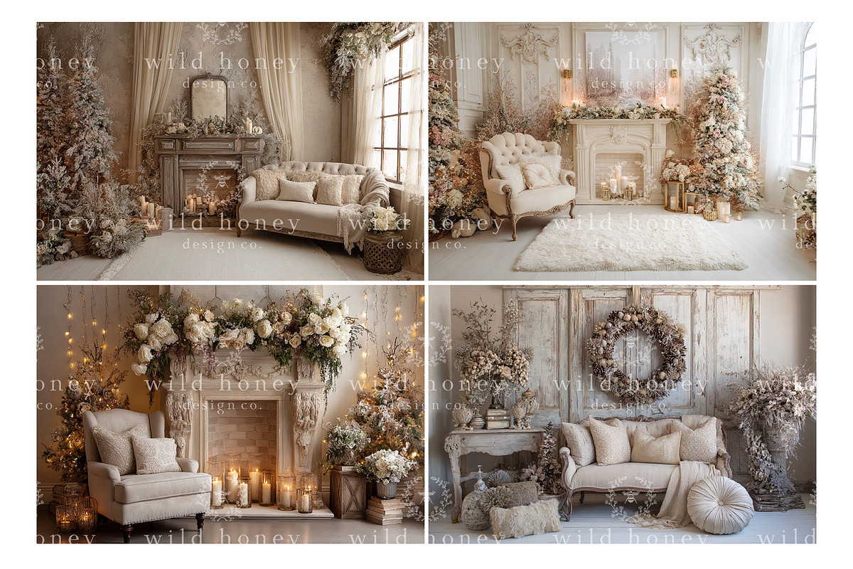 Creamy Christmas Digital Backdrops, a Layer Style Add-On by Wild Honey Design Co. (Photo 3 of 6)