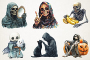 Halloween Funny Reaper Clipart, an Illustration by RobertsArt (Thumbnail 7 of 7)