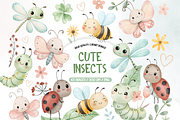 Cute Little Love Bugs Clipart, an Illustration by TatiMockup (Thumbnail 1 of 5)