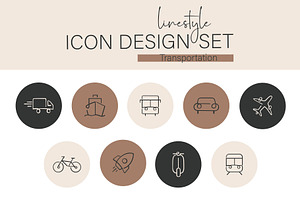 Icon Design Set Transportation