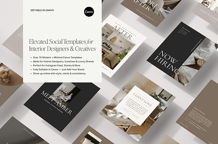 Interior Design Social Templates, a Social Media Template by Rewild Brand Studio