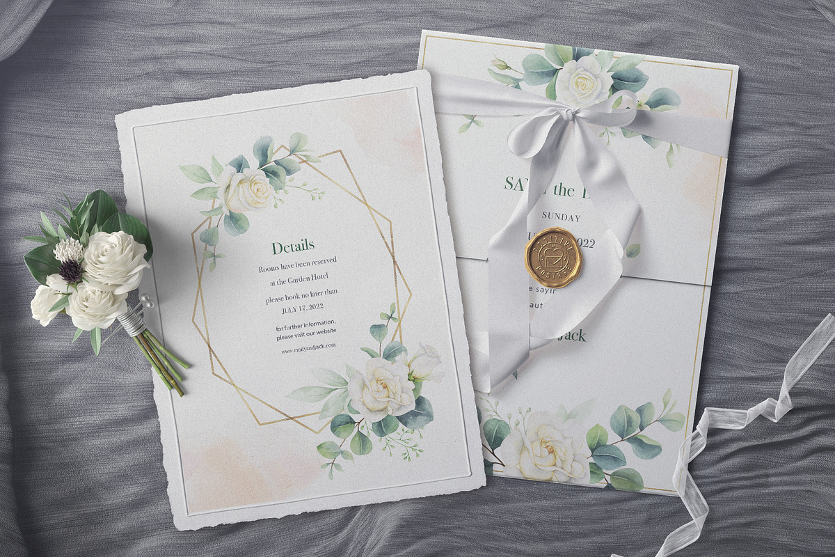 Eucalyptus Wedding Stationary, an Illustration by Elena Medvedeva (Photo 8 of 8)