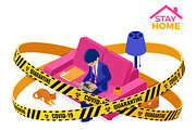 Covid-19 Coronavirus Stop Stay Home, an Education Illustration by TAlex (Thumbnail 3 of 16)