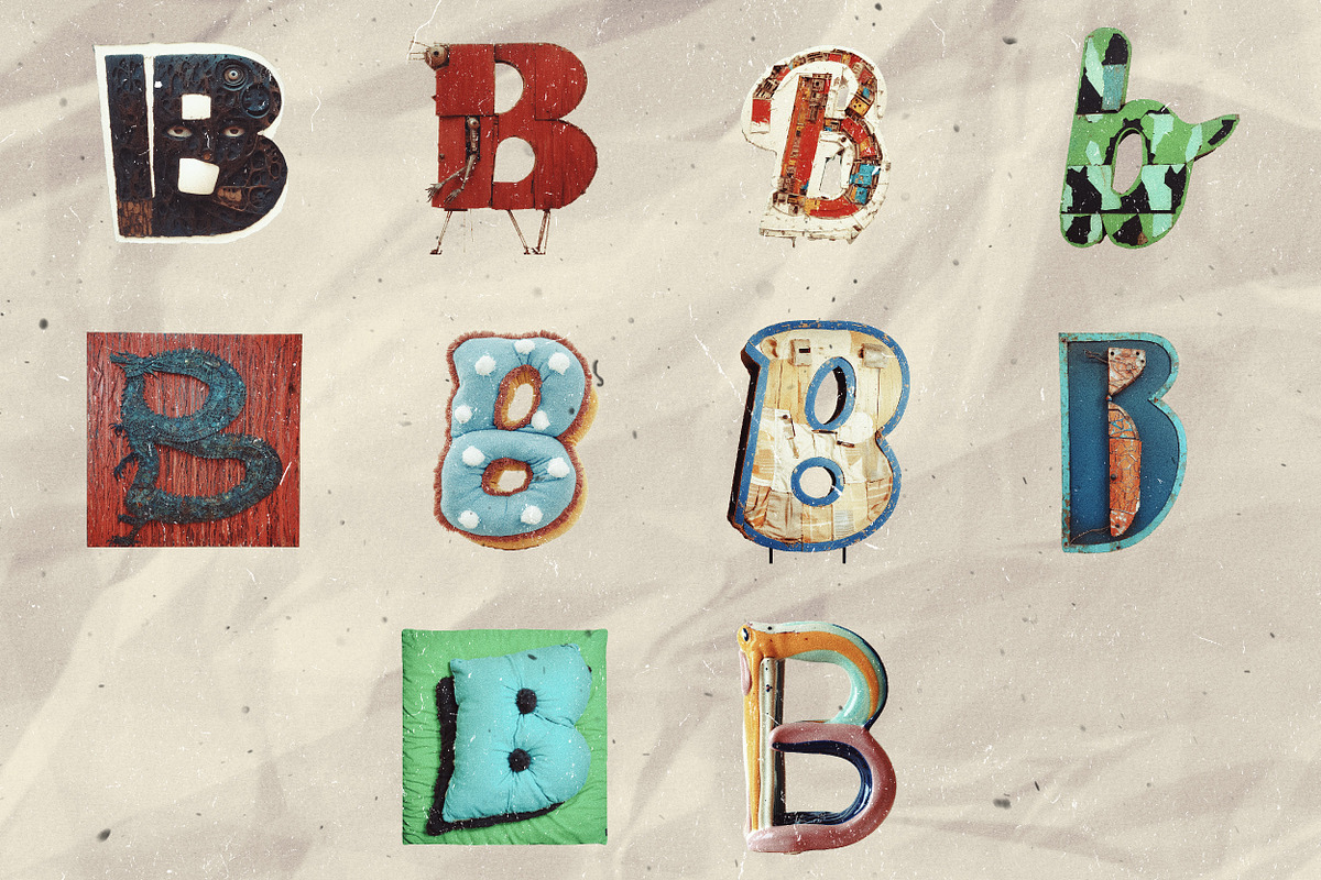 260 Stylized Alphabets (for collage), an Object Graphic by Megan Aili Designs (Photo 3 of 28)