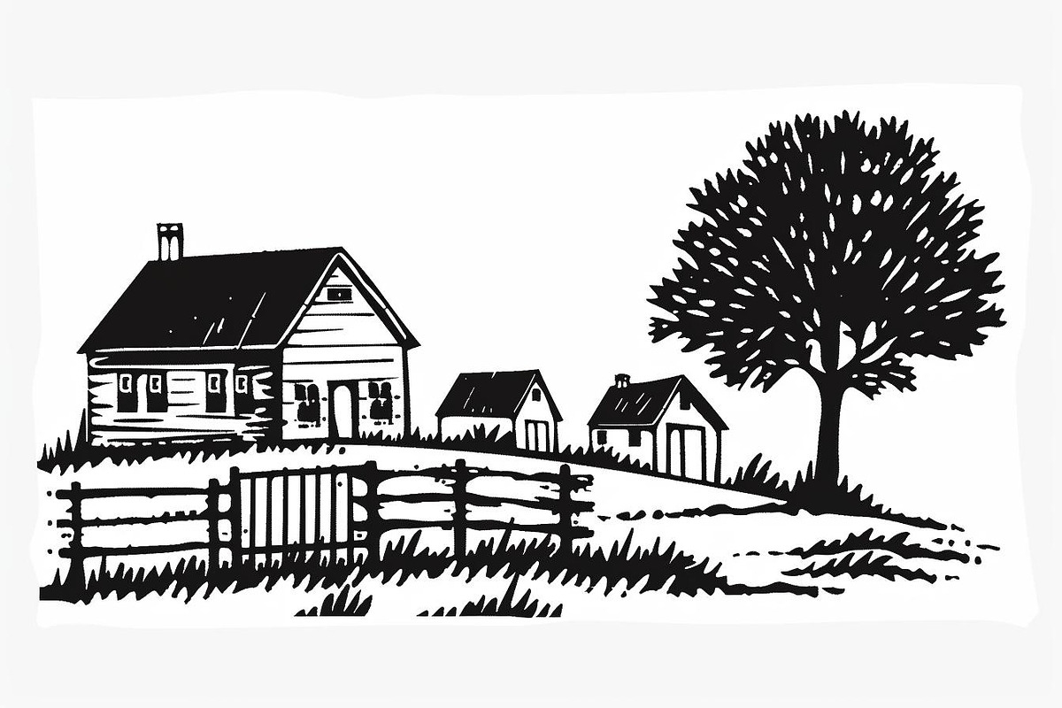 Farmhouse scene silhouette vector, an Icon by Amazin_art (Photo 8 of 13)