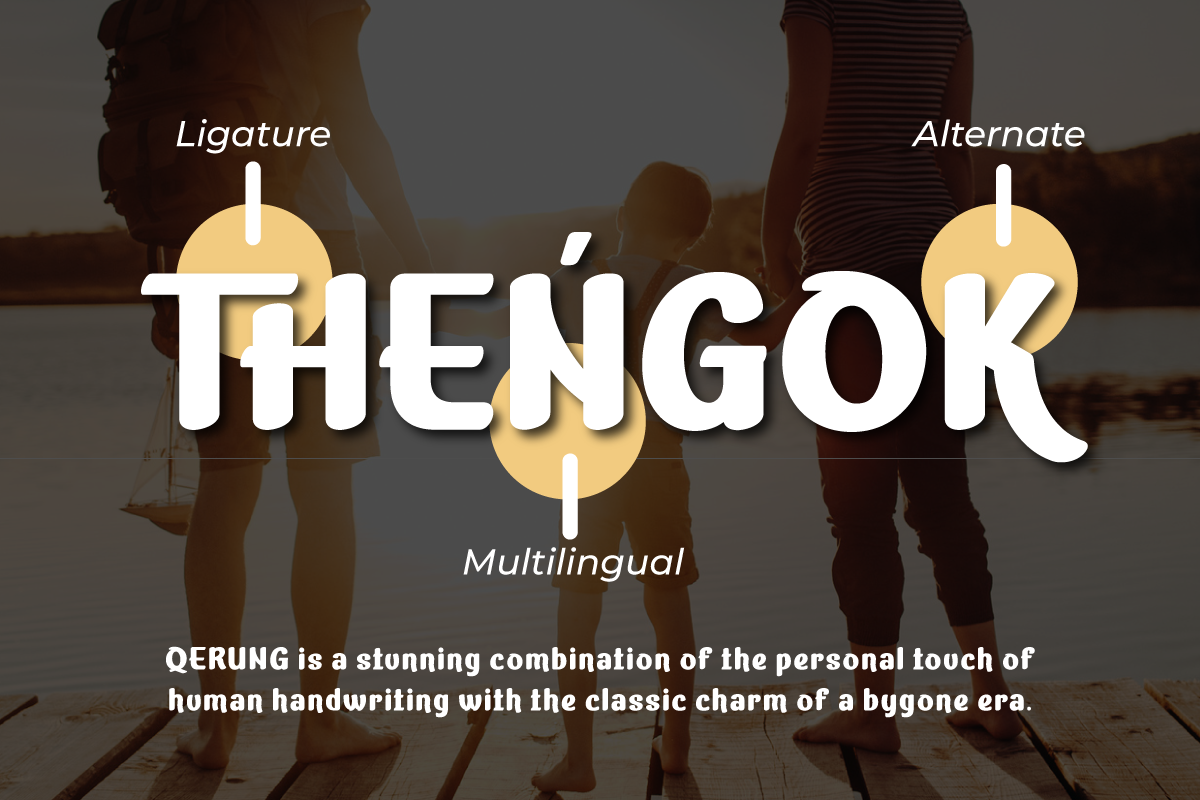 QERUNG | Handwritten Display, a Sans Serif Font by twinstd (Photo 3 of 10)