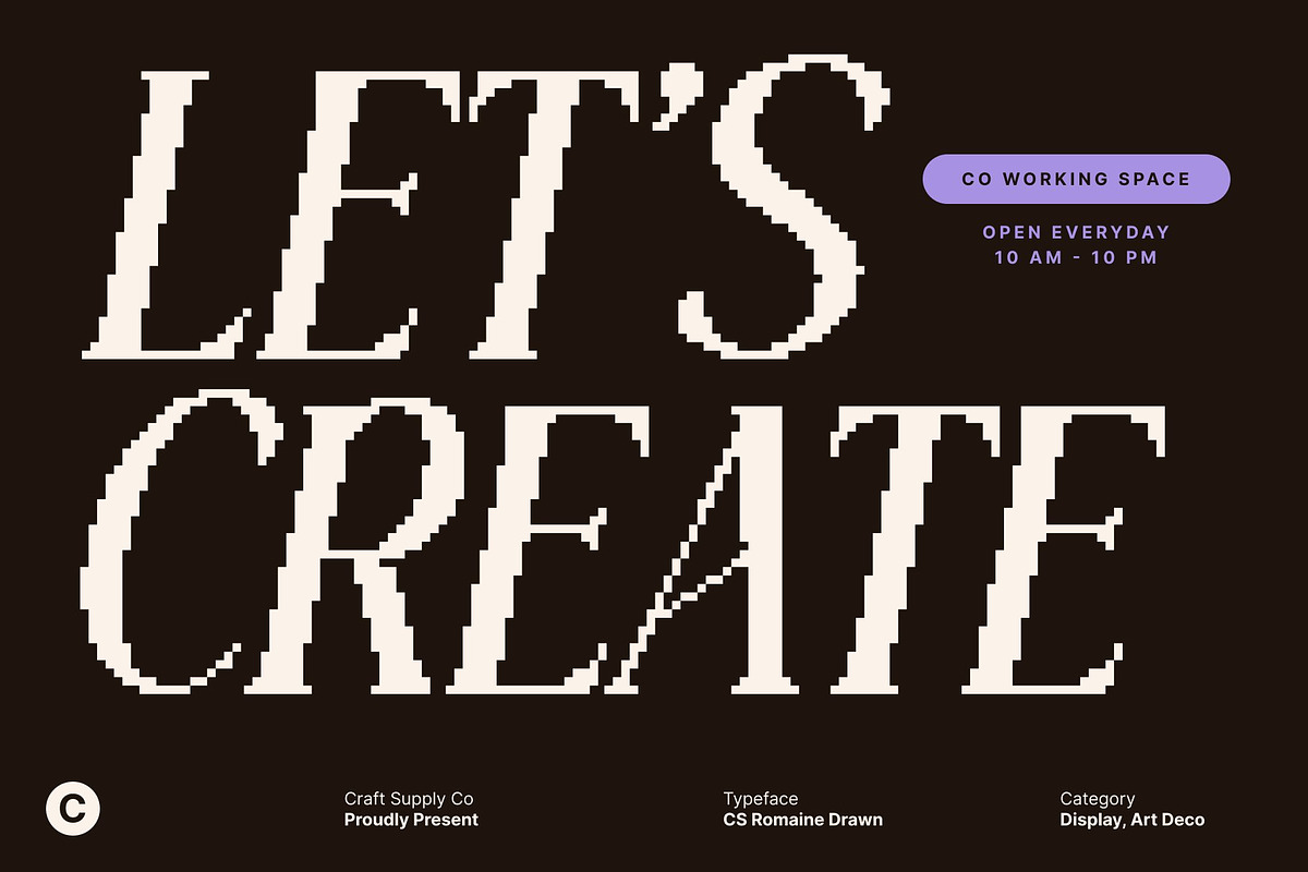 CS Alma Pixel, a Serif Font by Craft Supply Co. (Photo 6 of 8)
