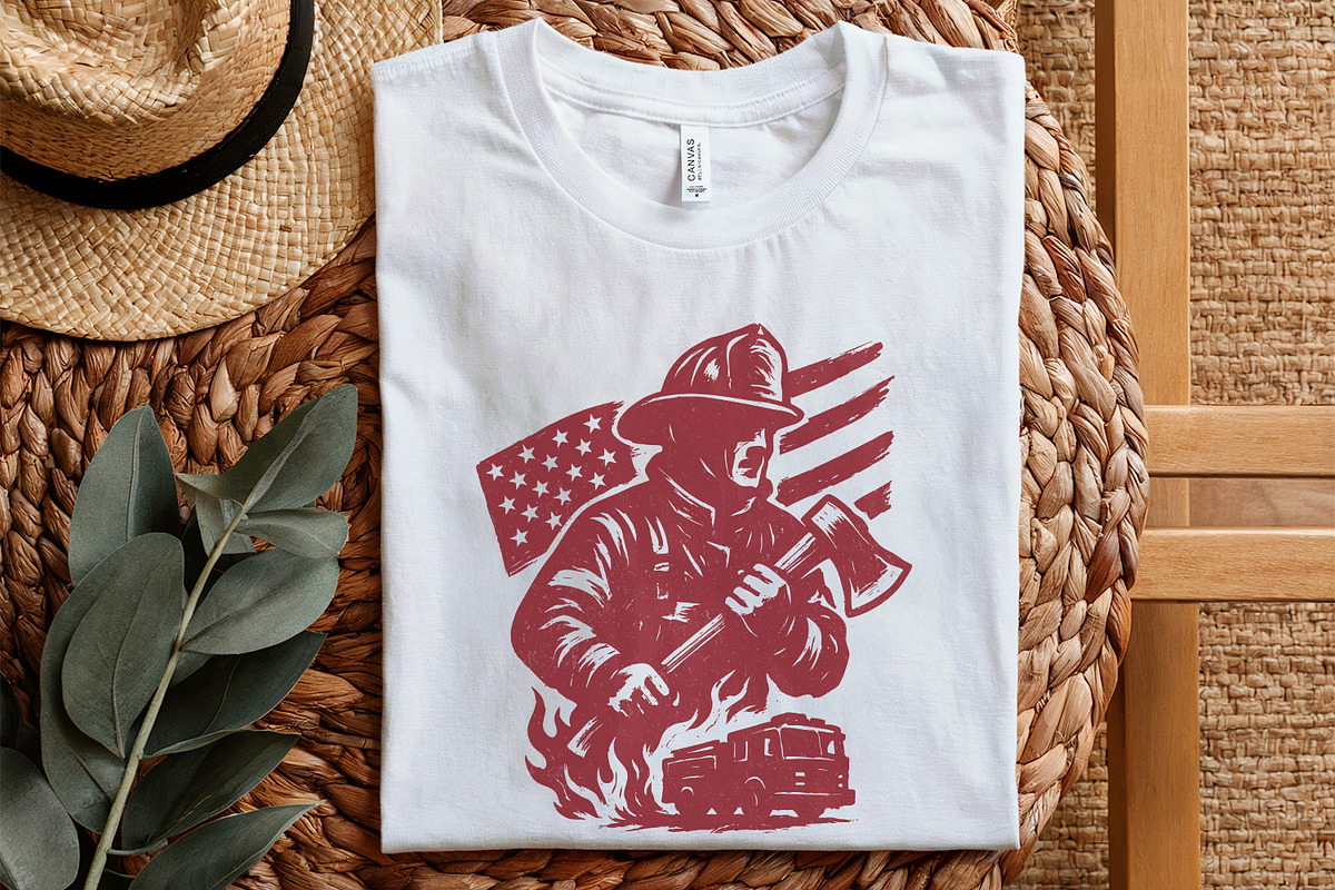 Firefighter PNG, American Flag, an Illustration by SharpMarketplace (Photo 5 of 9)