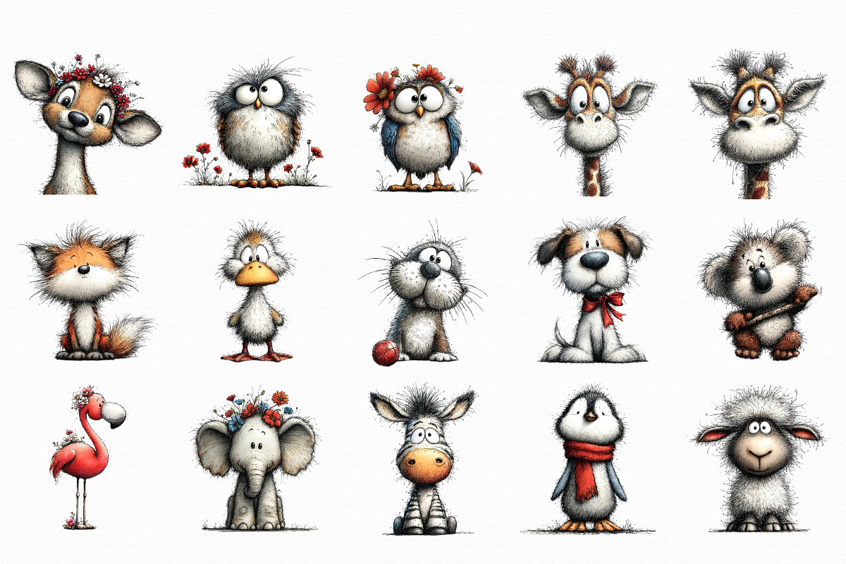 Whimsical Animals Clipart Bundle, an Illustration by Libby Wishes (Photo 4 of 4)