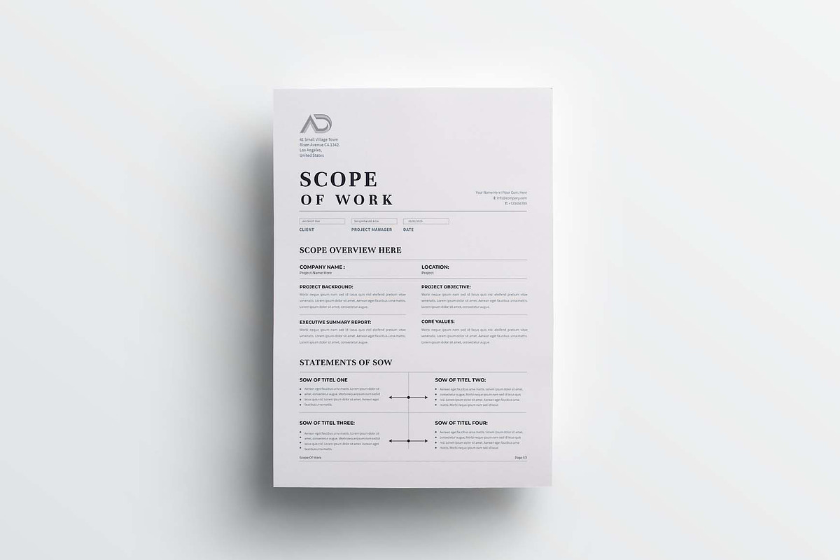 Scope Of Work | MS Word & Indesign, a Stationery Template by design_hut (Photo 3 of 7)