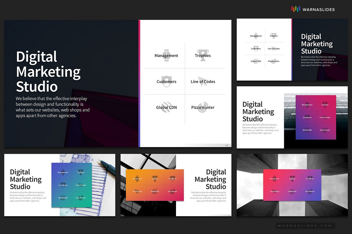 6 Bullet Points PowerPoint Templates, a Presentation Template by Warna Works (Photo 12 of 18)