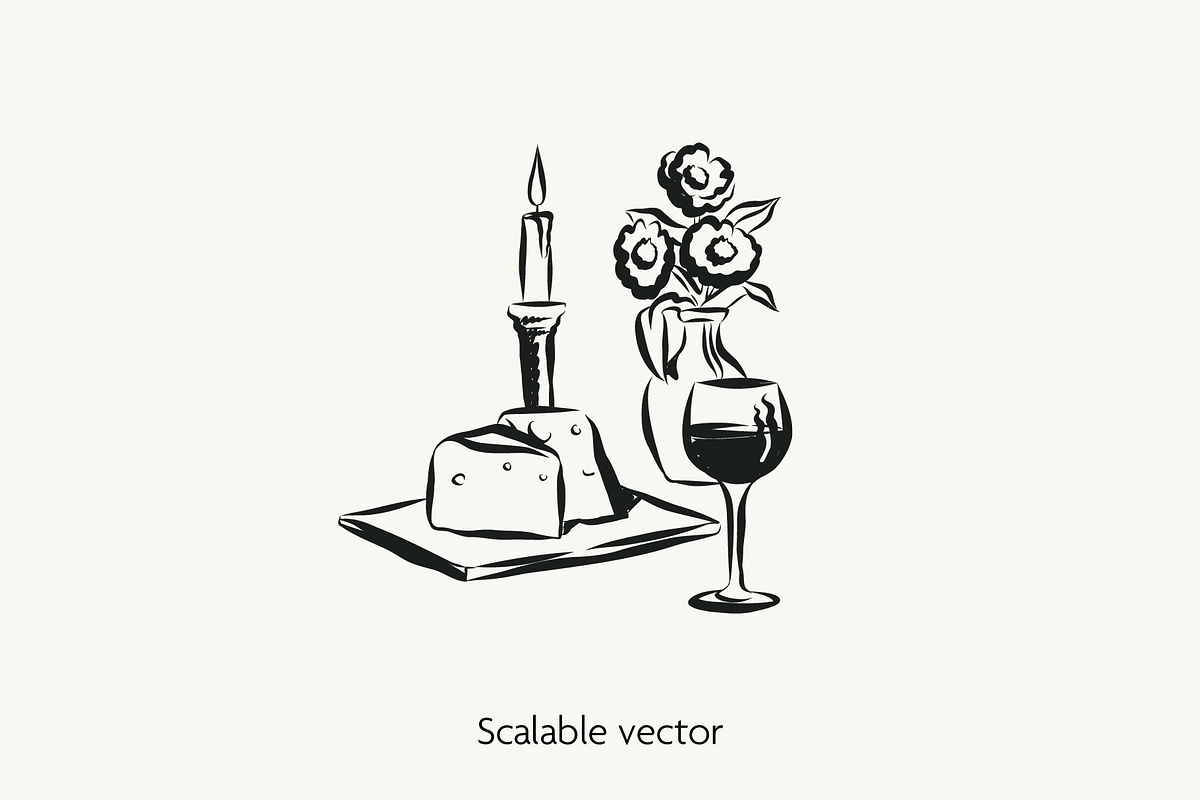 Wine & Dine Vector Bundle, a Food Illustration by Little Gremlin (Photo 3 of 7)