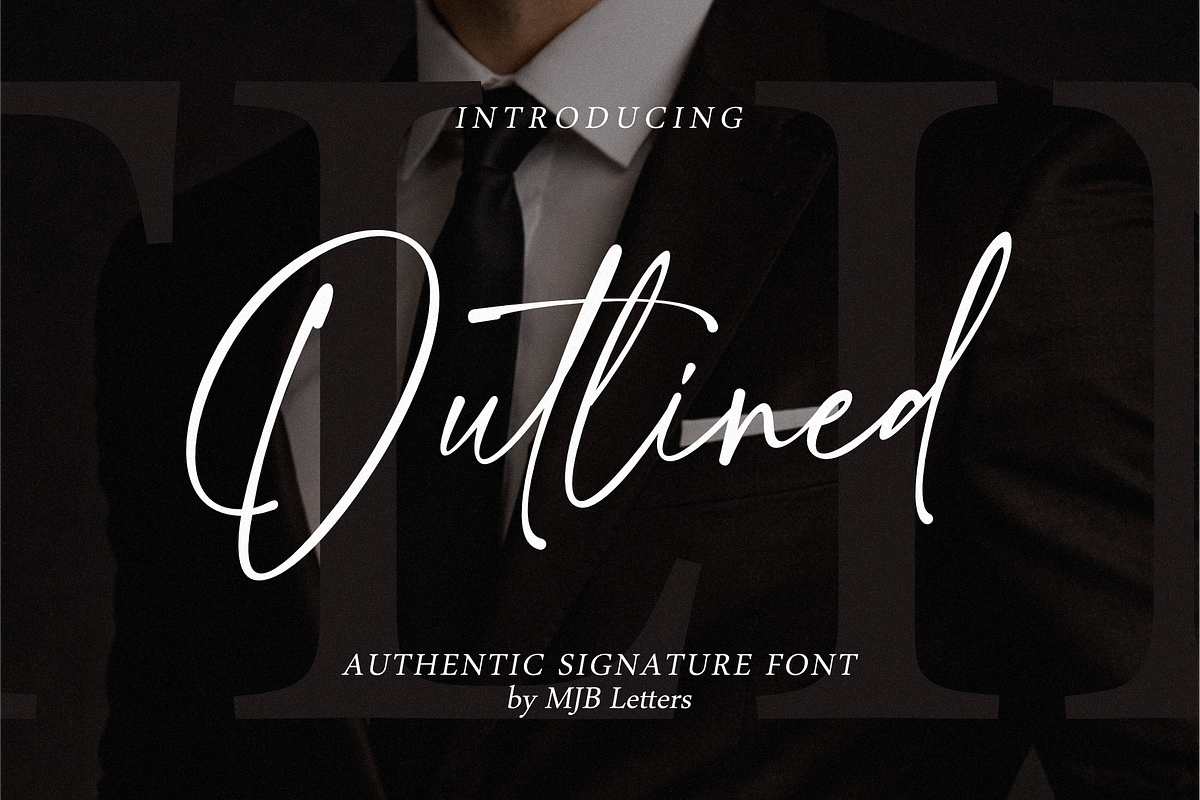 Outlined Signature Font, a Handwritten Font by MJB Letters (Photo 1 of 9)