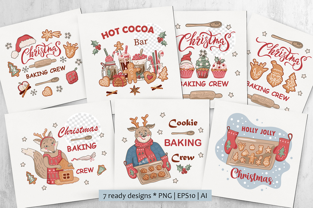 Christmas bakery collection. Vector, a Food Illustration by VaraNa Art (Photo 6 of 20)