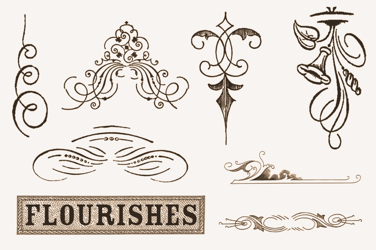Antique Graphic Elements Brushes, a Brush Add-On by Blue Line Design (Photo 3 of 8)