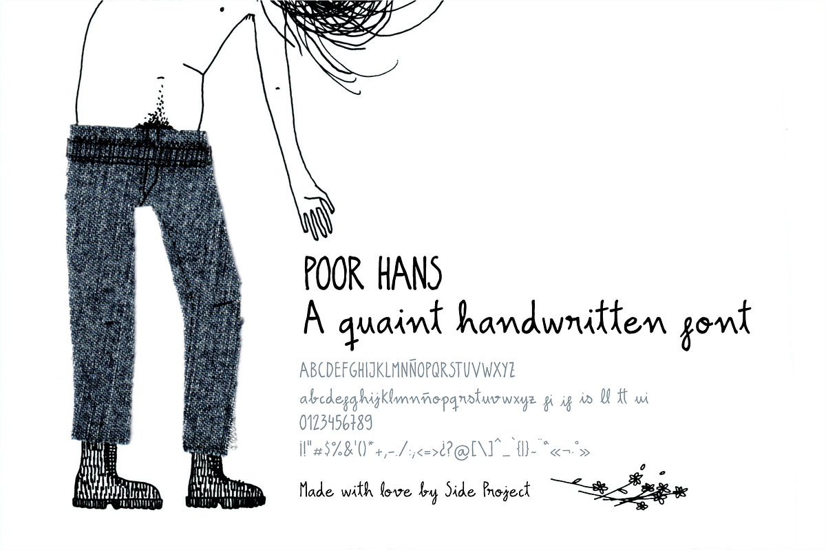 Poor Hans script handwritten font